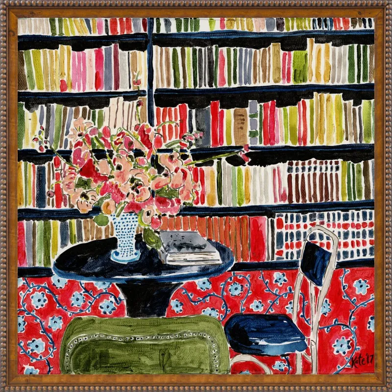 Books with Flowers by Kate Lewis for Artfully Walls