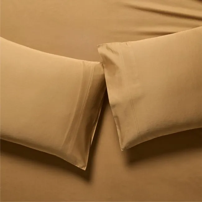 Classic Organic Cotton Sateen 520 Thread Count Smoked Amber King Pillowcases set of 2