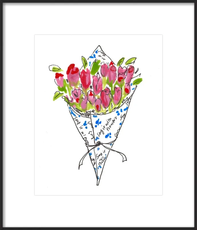 Bodega Flowers in Blue and Pink by Larsen McDowell for Artfully Walls