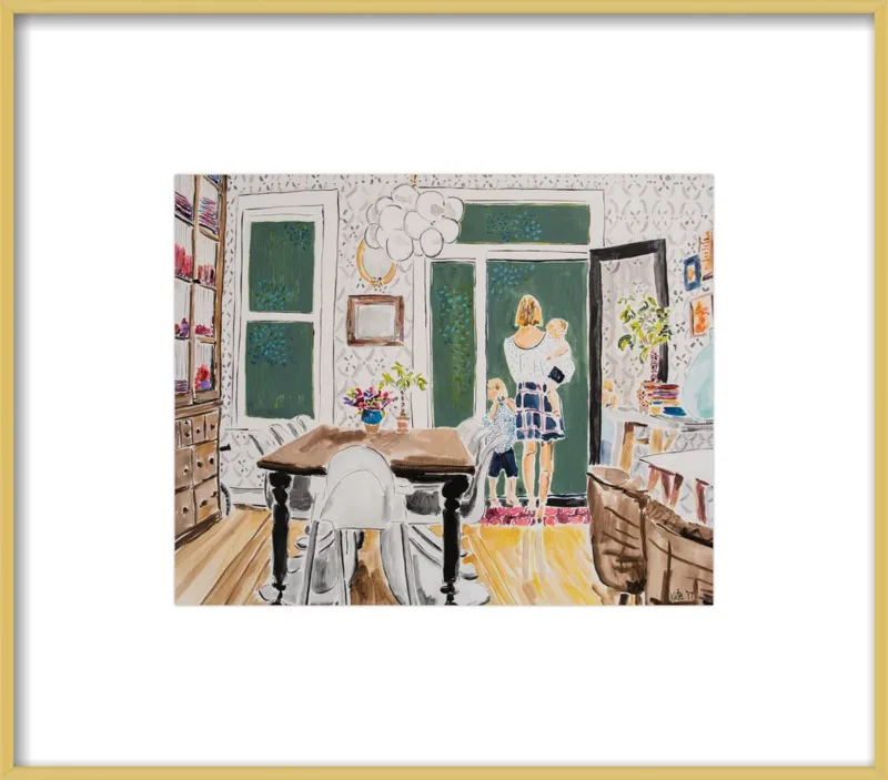 Dining Room with Wallpaper by Kate Lewis for Artfully Walls