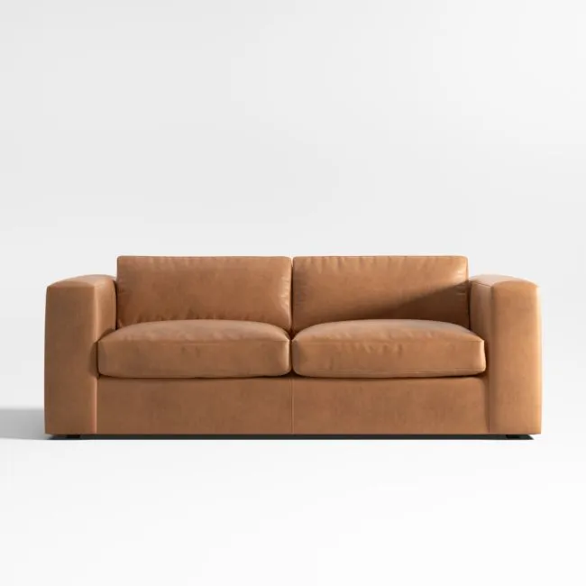 Oceanside 89" Leather Queen Sleeper Sofa with Foam Mattress