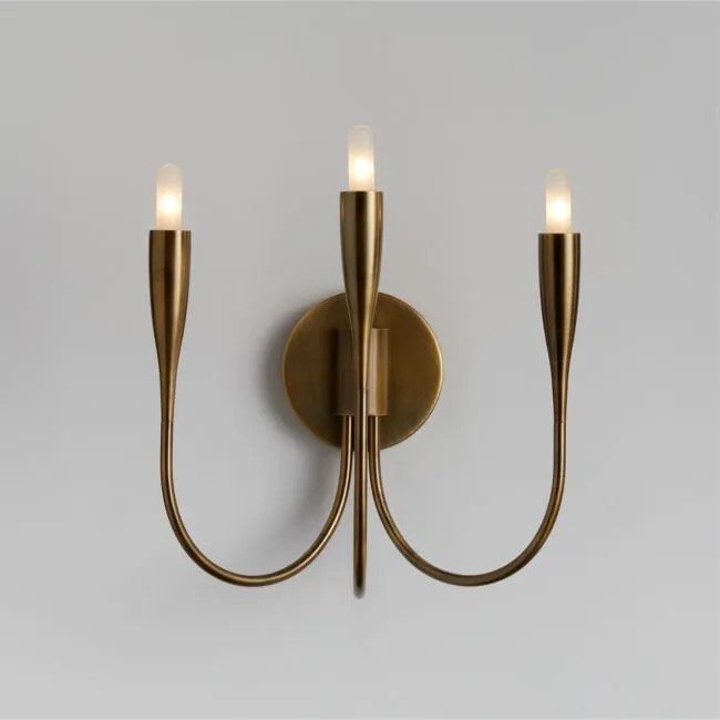 Iiona Brass Candelabra Wall Sconce Light Set of 2