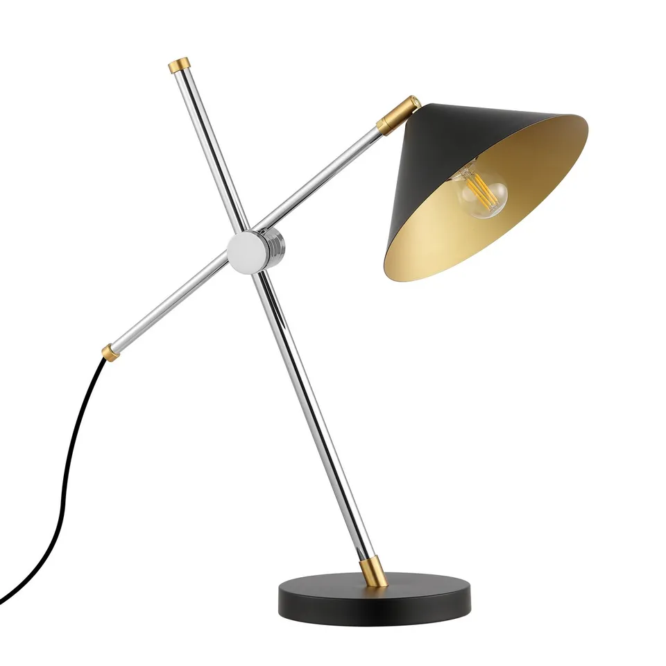 Duane 23.5 Inch Table Lamp - Chrome / Black
