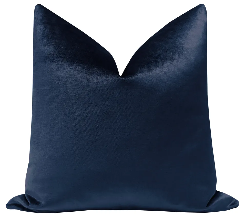 FAUX SILK VELVET // NAVY BLUE - 14" X 36"