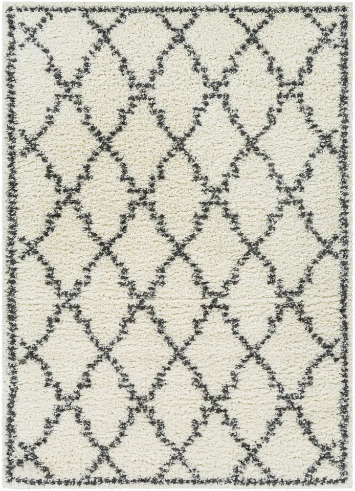 Deluxe Shag Beige Indoor 2' x 2'11" Machine Woven Rug