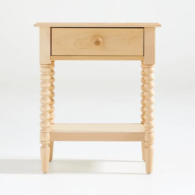 Set of 2 Jenny Lind 21" Maple Wood Spindle Kids Nightstand with Drawer