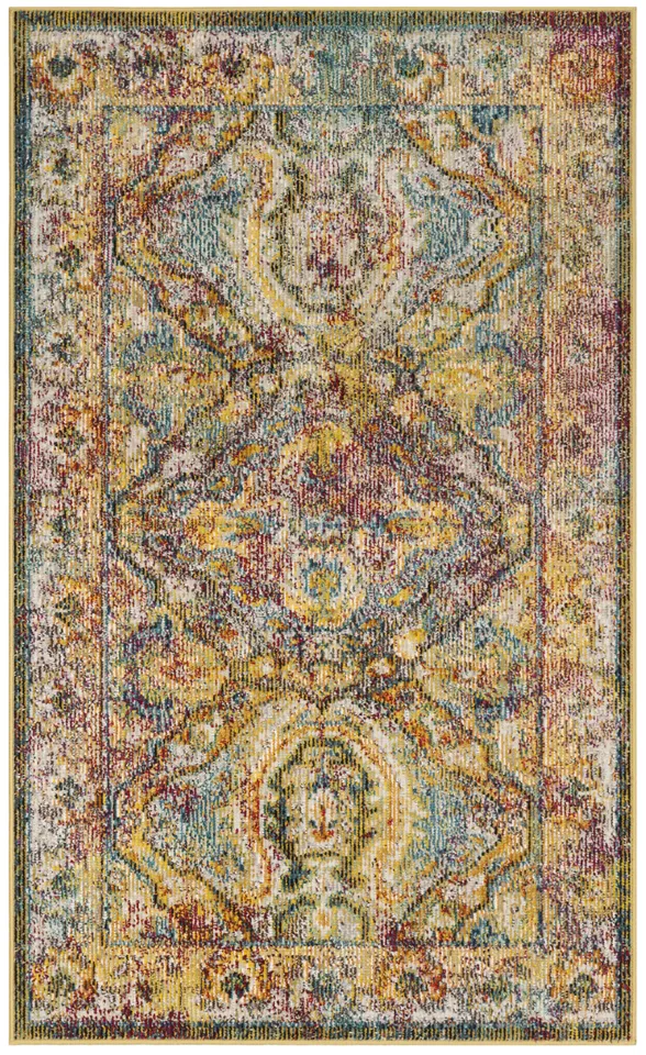 Arlo Home Woven Area Rug, CRS516A, Light Blue/Orange,  3' X 5'