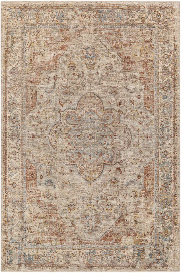 Aspendos Beige Indoor 9' x 12'2" Machine Woven Rug