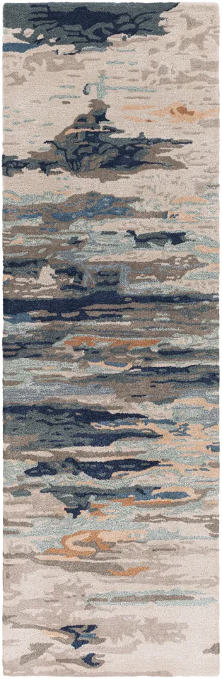 Kavita Beige Indoor 3' x 10' Handmade Rug