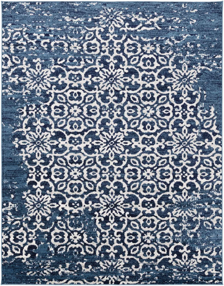 Monte Carlo Blue Indoor 8'10" x 12' Machine Woven Rug