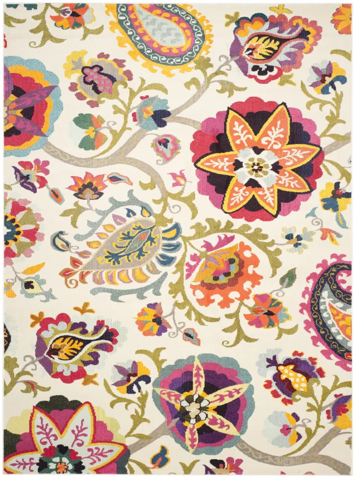 Arlo Home Woven Area Rug, MNC229A, Ivory/Multi,  9' X 12'