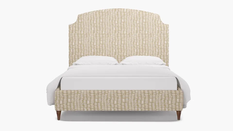 Cove Bed, Sand Odalisque, Walnut Decorative Tapered Leg, Full
