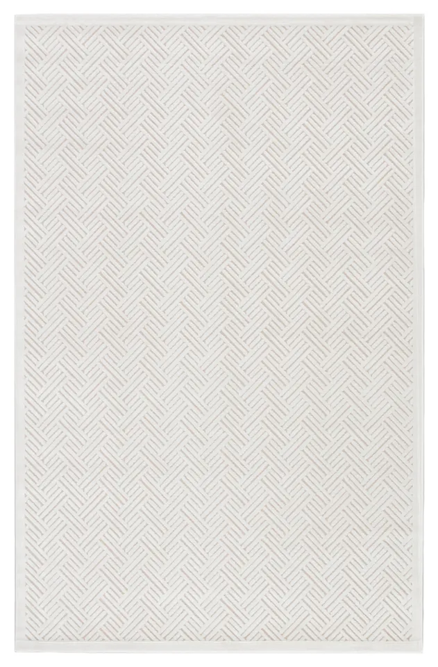 Thatch Geometric White Area Rug (7'6"X9'6")