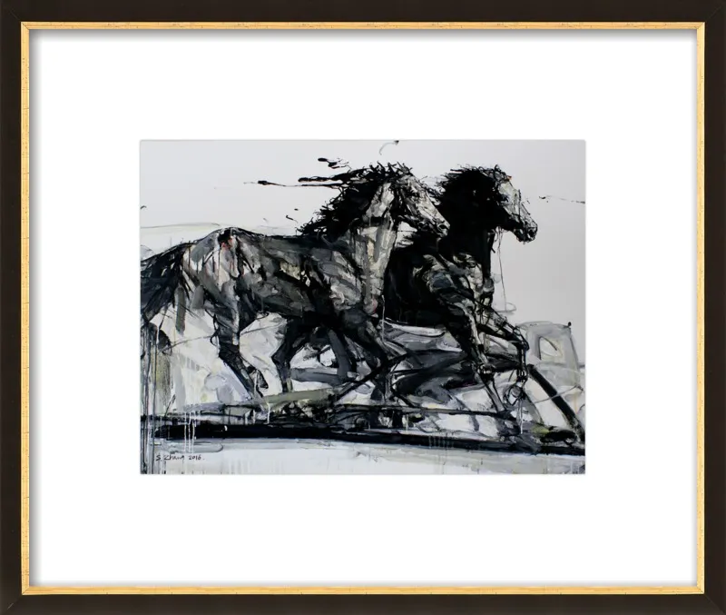 Black Stallions by Shao Y. Zhang for Artfully Walls