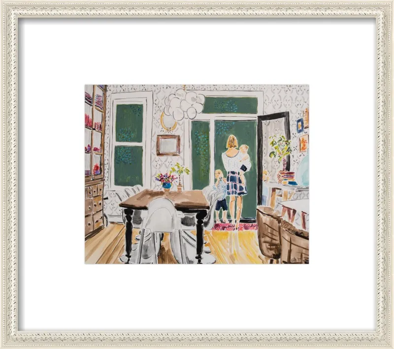 Dining Room with Wallpaper by Kate Lewis for Artfully Walls