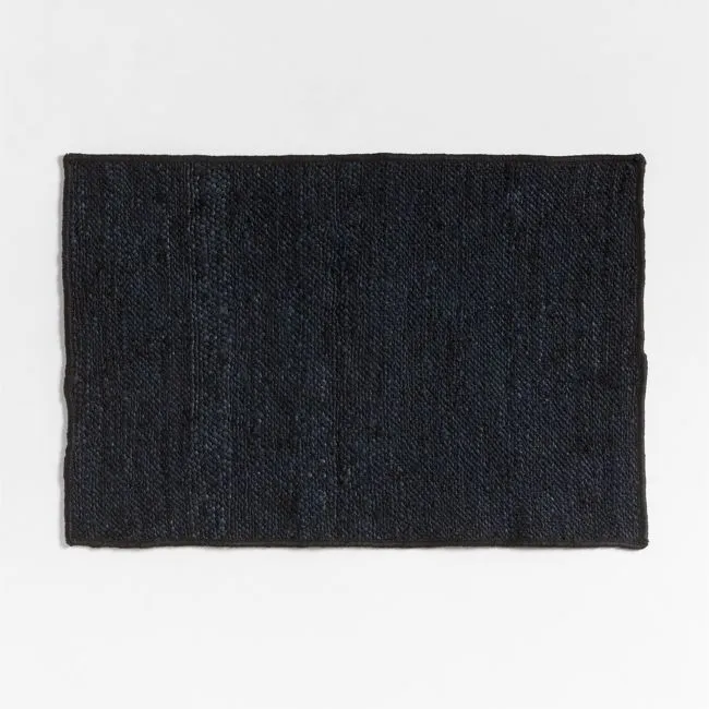 Textural Woven Performance Black Indoor/Outdoor Doormat 24"x36"