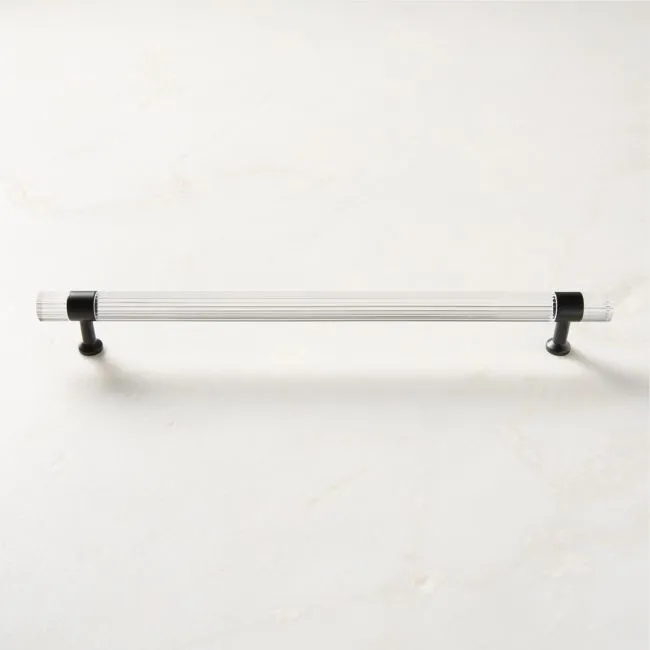 Kora Blackened Brass and Acrylic Cabinet Handle 12"