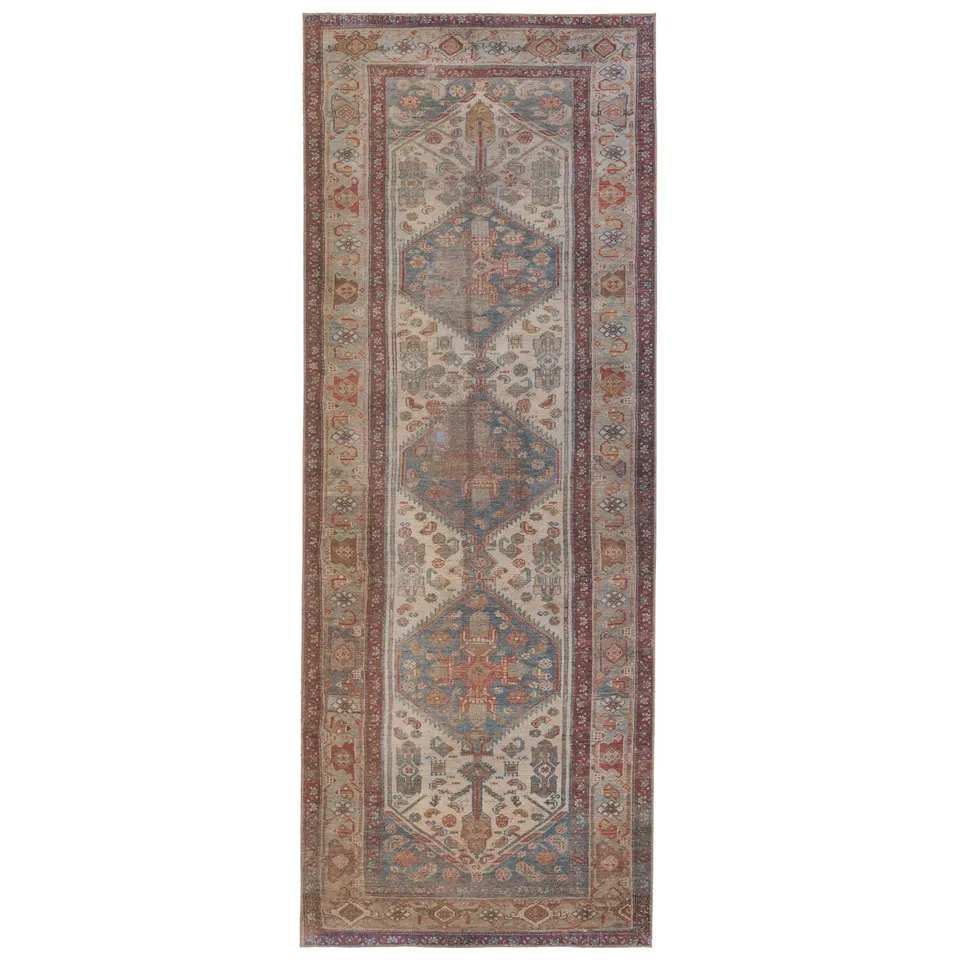 Arkansas Medallion Blue/ Red Area Rug (2'X4')