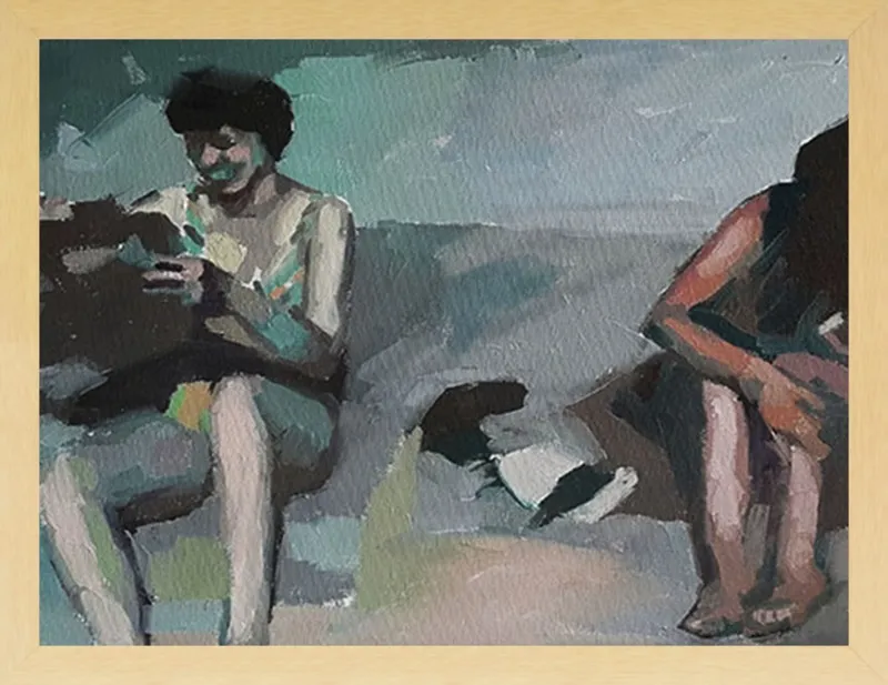 Girls at the beach by Mary Sinner for Artfully Walls
