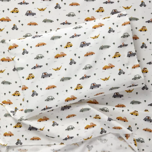 Stay Cool Transportation 100% Organic Cotton Toddler Sheet Set