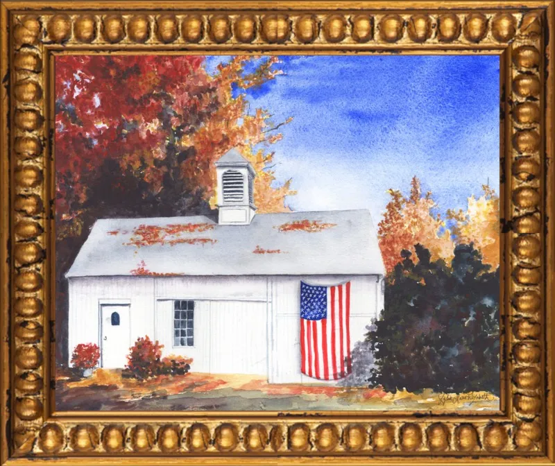 The Ross Barn in Fall by Lydia Marie Elizabeth for Artfully Walls