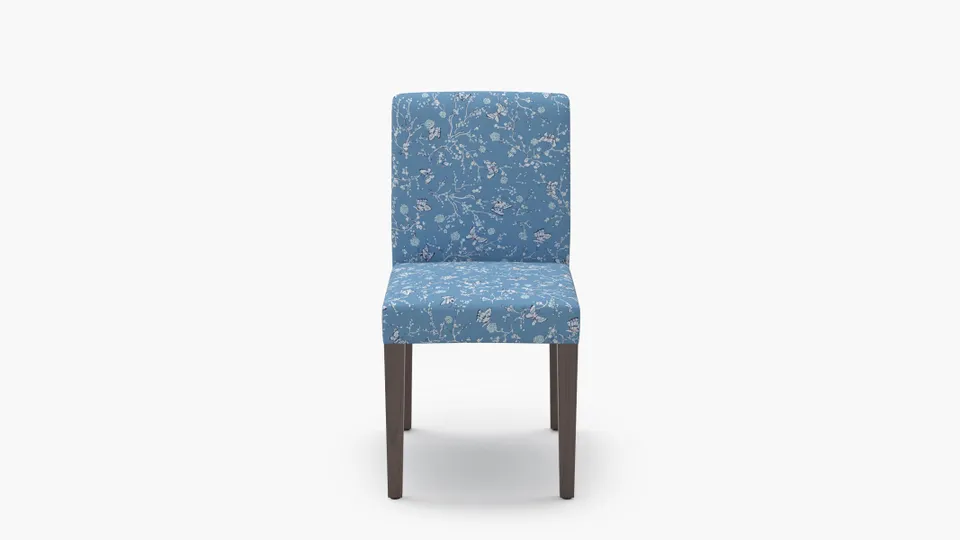 Signature Dining Chair, Blue Mariposa, Espresso Square Tapered Leg