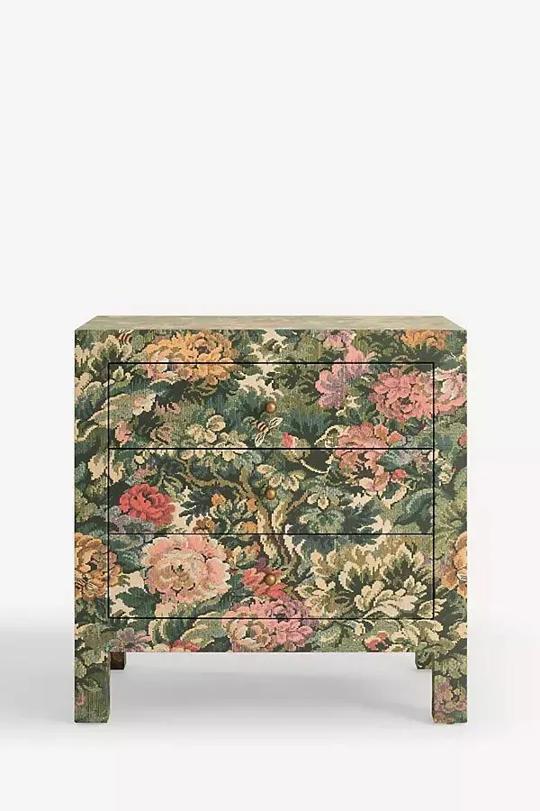 Hale Canvas Printed 3 Drawer Nightstand