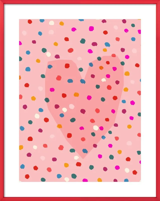 Rainbow Dotty Heart by Paula Mills for Artfully Walls