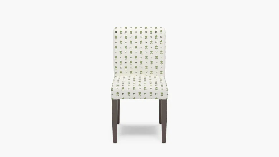 Signature Dining Chair, Jade Mod Fleur, Espresso Square Tapered Leg