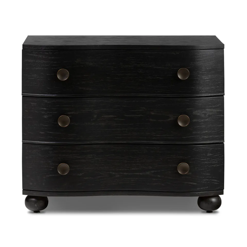 Tiago Nightstand - Distressed Black Oak