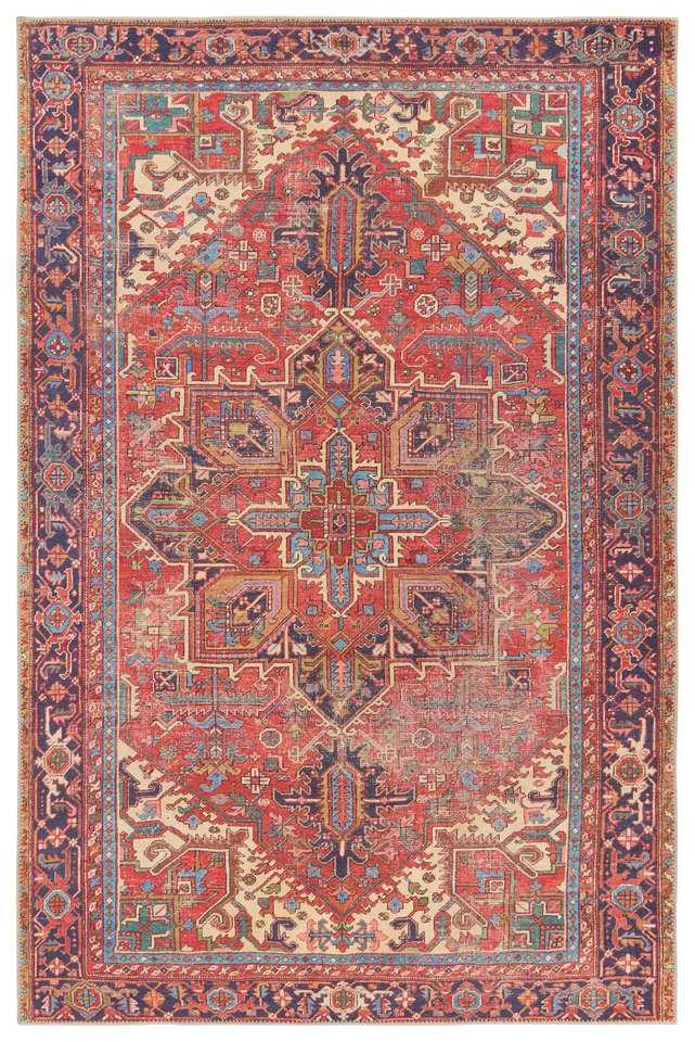 Vibe by Lucinda Medallion Red/Blue Runner Rug (3'X8')