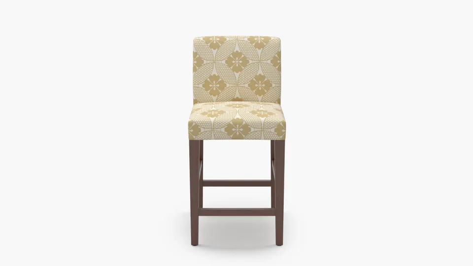 Signature Dining Counter Stool, Rattan Solaire, Walnut Square Tapered Leg