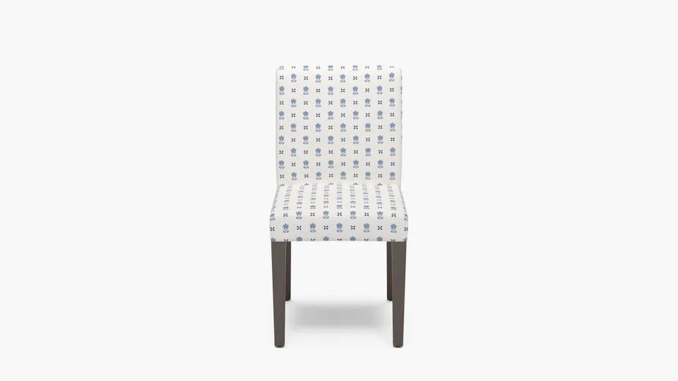 Signature Dining Chair, Delft Mod Fleur, Espresso Square Tapered Leg