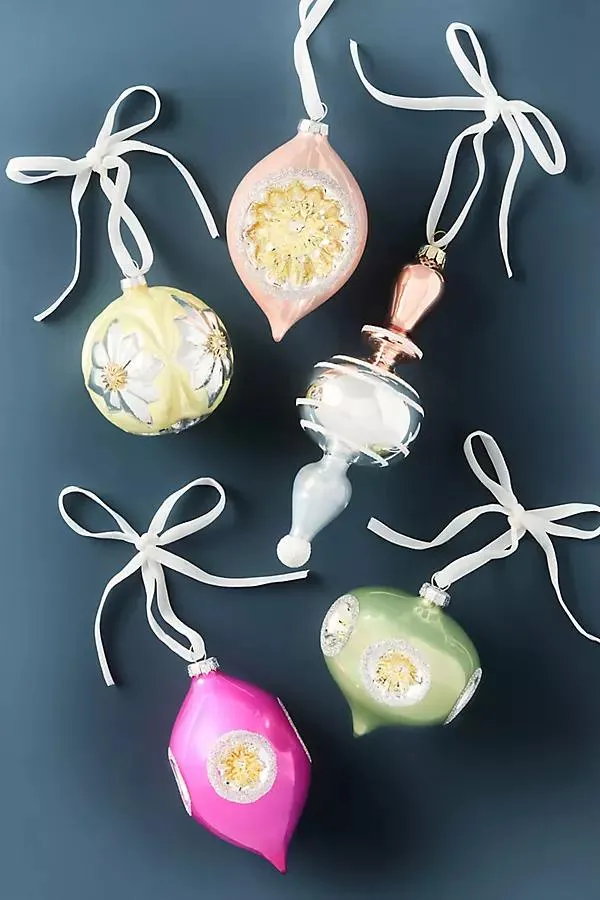 Boxed Vintage Milky Ornaments, Set of 5