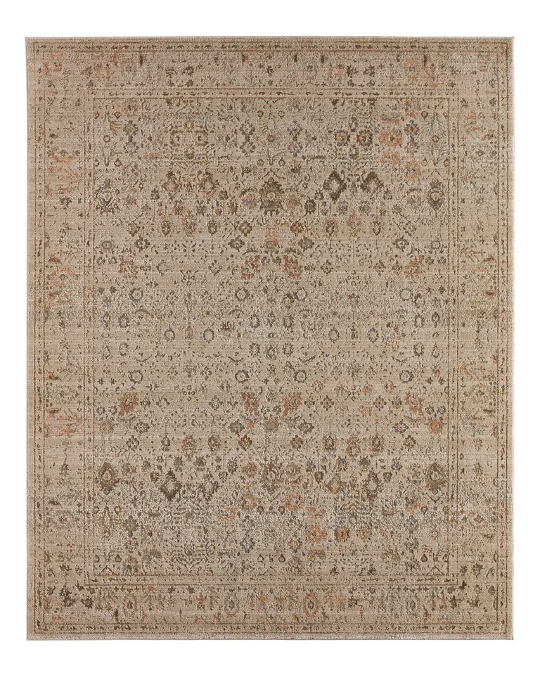 Rosealyn Powerloomed Traditional Gray/Yellow Area Rug (8'6"X12')