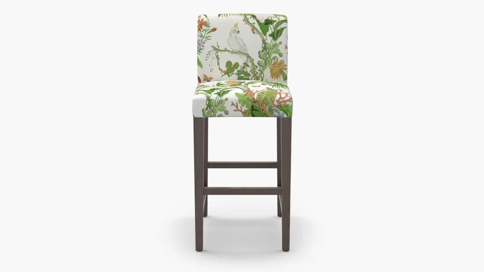 Signature Dining Bar Stool, White Cinque Terra, Espresso Square Tapered Leg