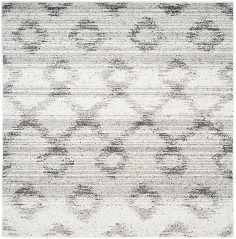 Arlo Home Woven Area Rug, ADR106P, Silver/Charcoal,  6' X 6' Square