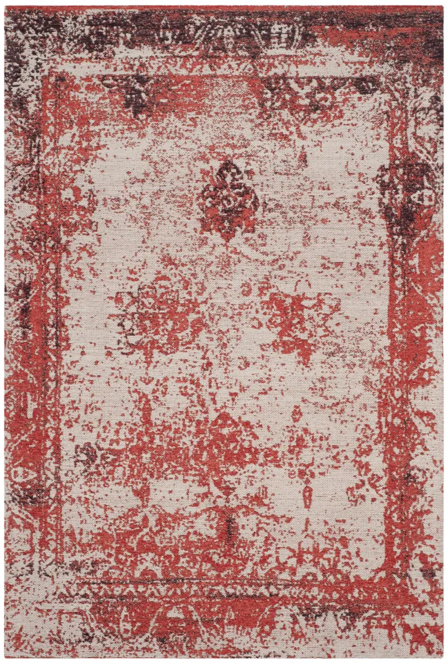 Arlo Home Woven Area Rug, CLV125B, Red,  4' X 6'