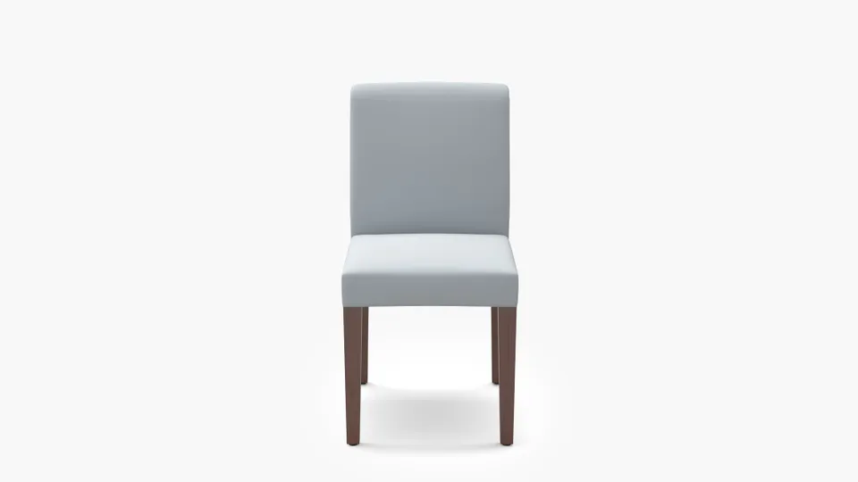 Signature Dining Chair, Sterling Performance Velvet, Walnut Square Tapered Leg