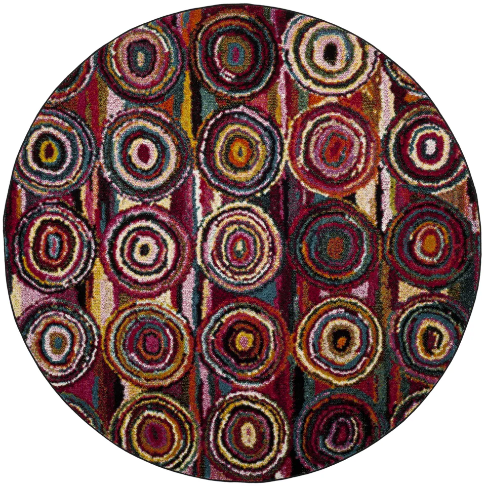 Arlo Home Woven Area Rug, ARB504M, Multi,  6' 7" X 6' 7" Round