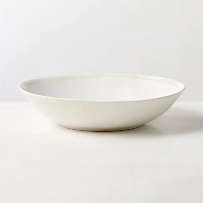 Hyacinth White Pasta Bowl with Reactive Glaze