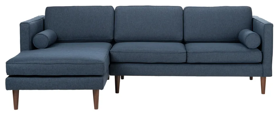 Dulce Mid-Century Chaise Sofa - Left Chaise - Dark Blue