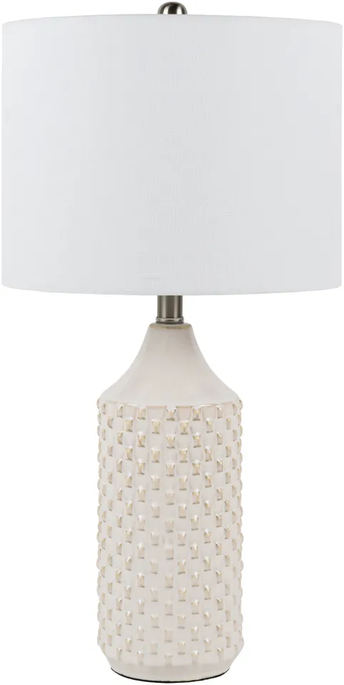 Jessore White Glazed 25"H x 13"W x 13"D Accent Table Lamp
