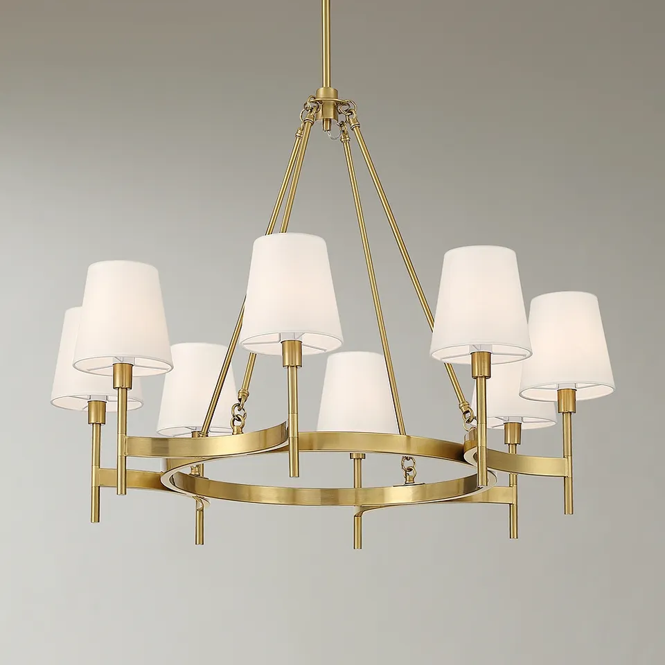 Possini Euro Greta 30 1/2" Wide Brass 8-Light Shade Chandelier