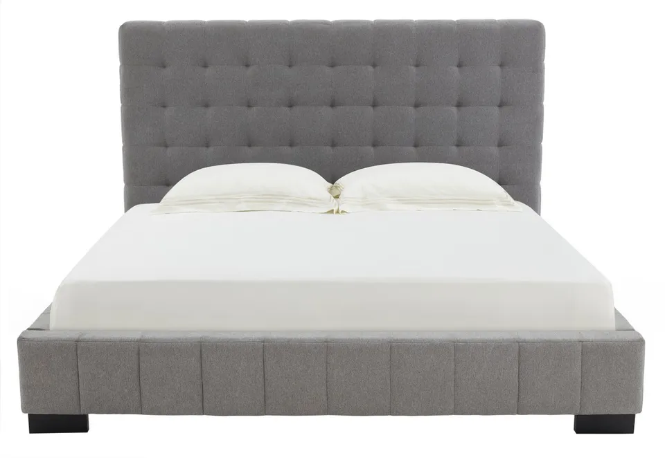 Vivaldi Tufted Linen King Bed - Grey/Black