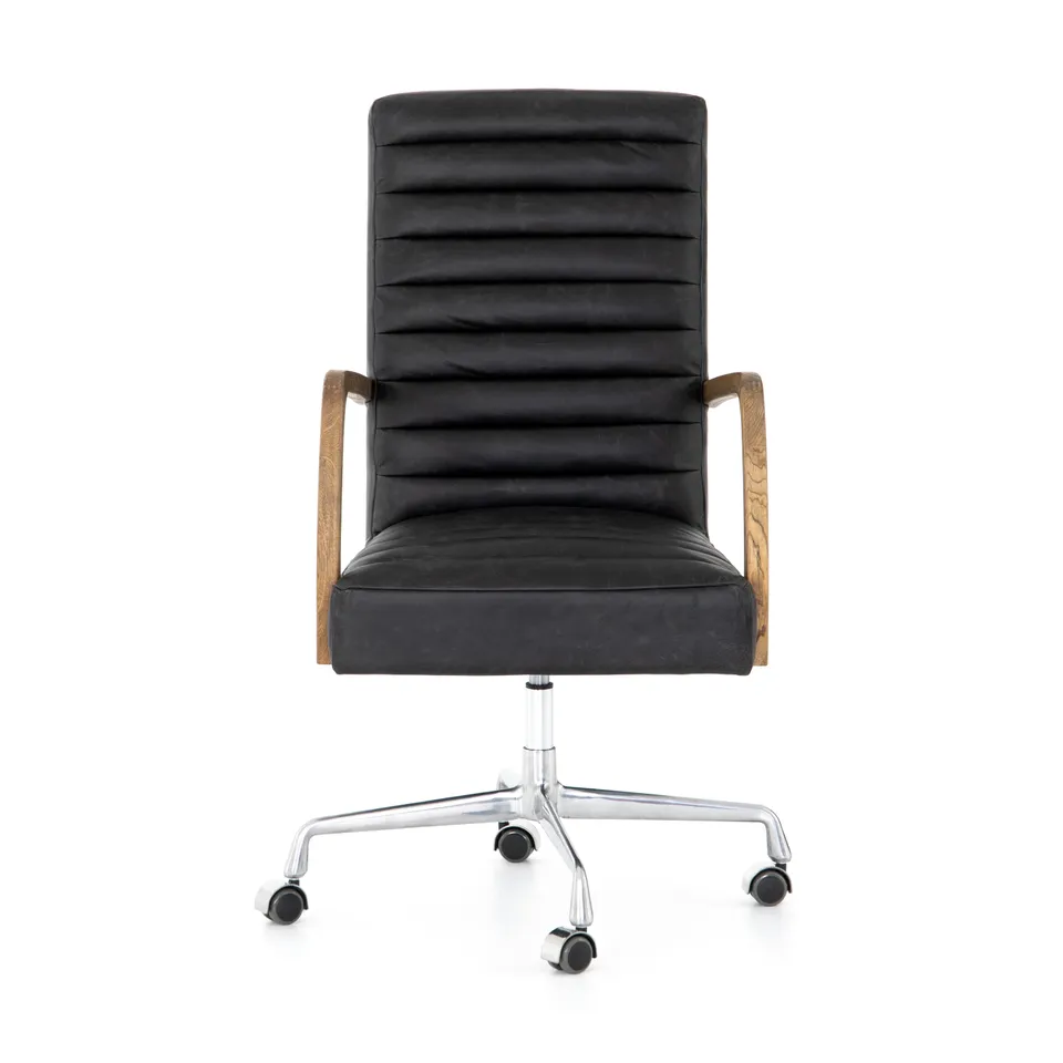 Bryson Channeled Desk Chair-Smoke