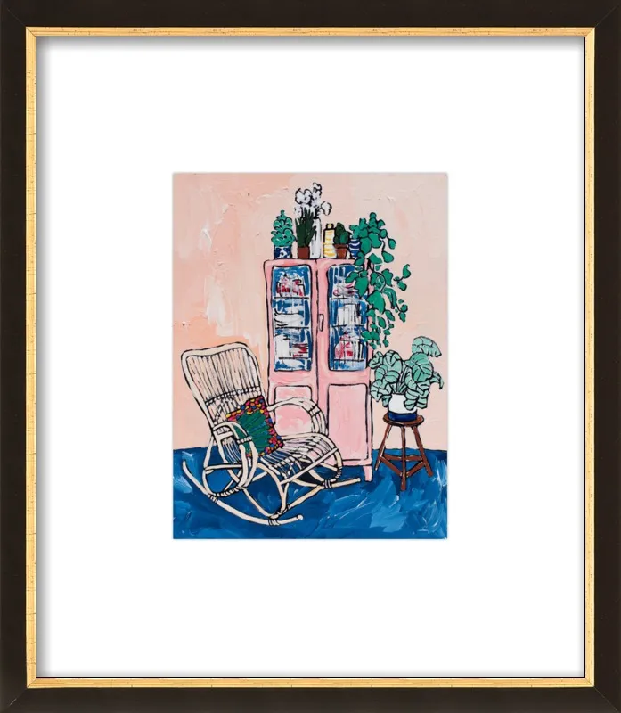 Rocking Chair In Pink Interior by Lara Lee Meintjes for Artfully Walls