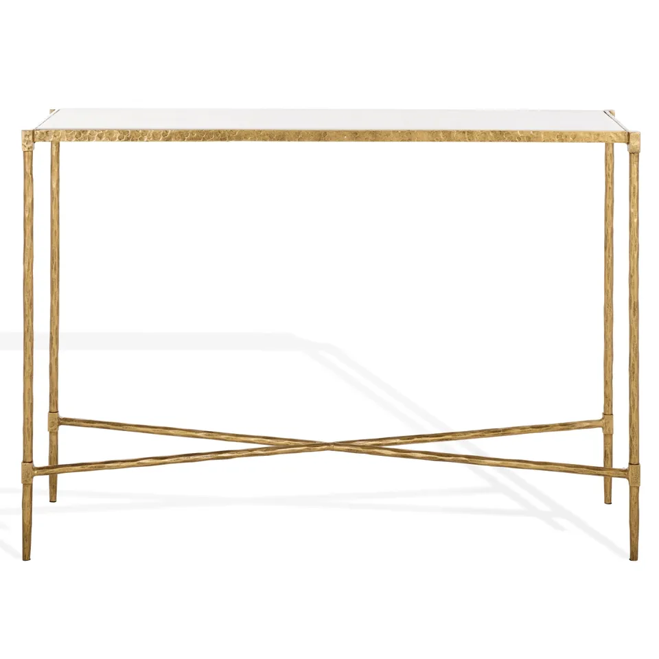 Isabellina Marble Console Table - Brass/White