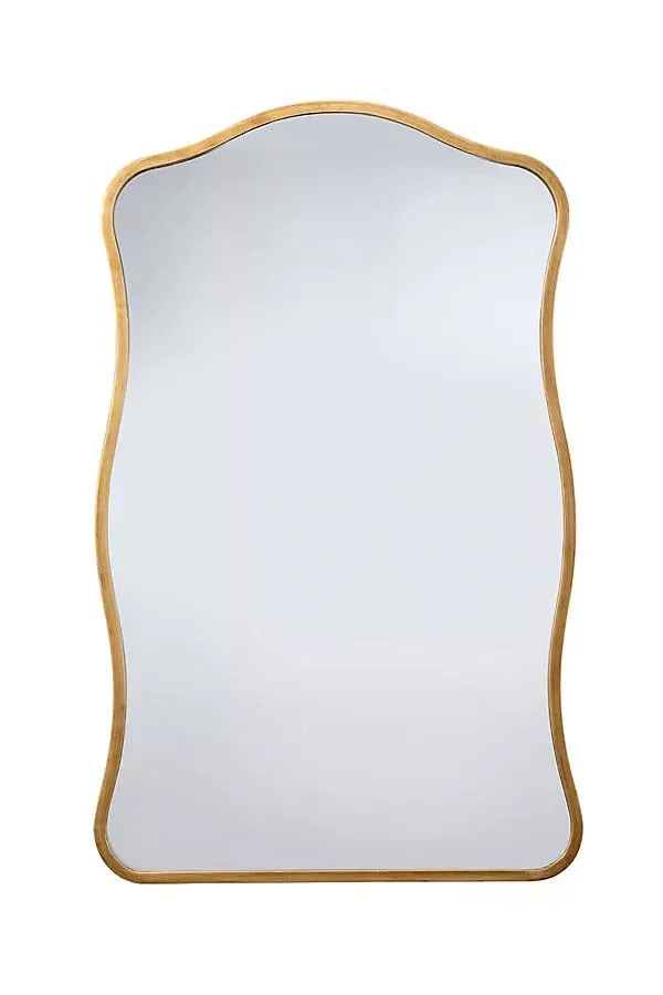 Aurora Antique Brass Scalloped Wall Mirror