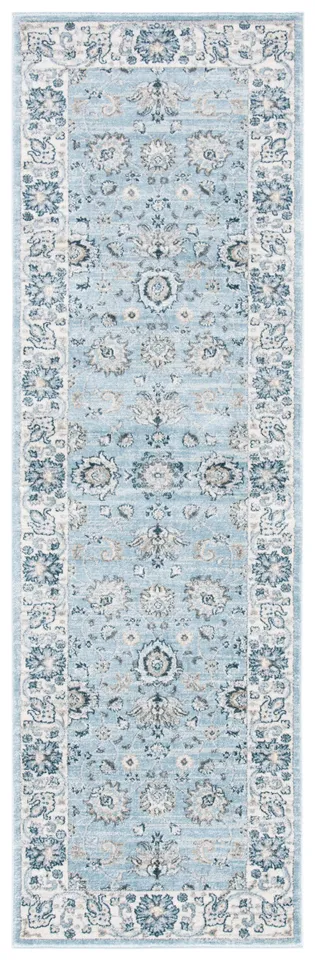 Arlo Home Power Loomed Area Rug, ISA940M, Light Blue/Cream, 2'2" X 7'